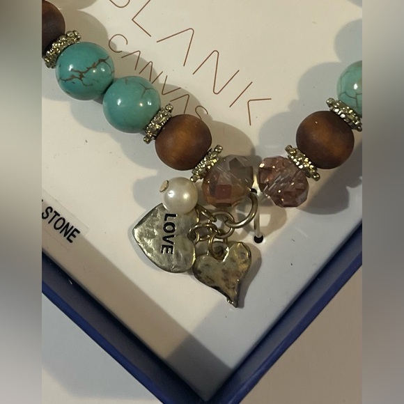 NEW Blank Canvas Brown/Turquoise Bracelet - Picture 3 of 4
